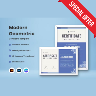 Modern Geometric Certificate Template